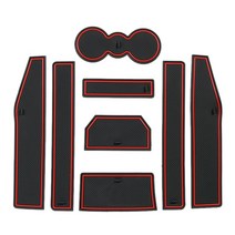 토지 로버 레인지 로버 EVOQUE 2012 - 2018 컵 홀더 매트 용 자동차 게이트 슬롯 매트, 하나, 블랙 & 레드