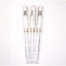 MITSUBISHI Pencil 유니볼 시그노 굵게 젤 임팩트 펜 화이트 잉크 3개 팩 일본제 Komainu-Dou 오리지널 패키지 DESIGN 1, 1개, 1cm