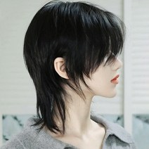 남자 가발 장발 긴머리 허쉬컷 울프컷 통가발 롱헤어 스타일링, 1개, 라이트 브라운 + 케어 솔루션