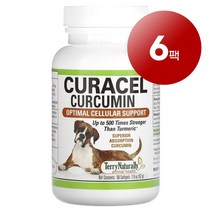 리암마켓 Terry Naturally 테리 내추럴리 강아지용 건강 관리 보충제 큐라셀 커큐민 소프트젤 60정 52g 1팩, 6팩