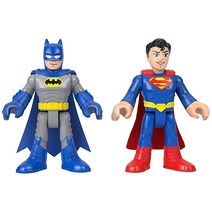 피셔프라이스 Imaginext DC 슈퍼 프렌즈 배트맨과 슈퍼맨 XL 피규어 3세에서 8세 미취학 아동용 엑스트라 라지 피규어 2개 세트