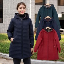모슬린 엄마옷 3온스 체크배색후드 패딩점퍼 EJP111038 마담 미시옷 중년여성의류 빅사이즈 50대 60대여성옷