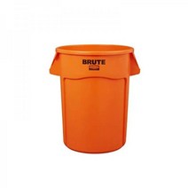 러버메이드 원형 브루트 컨테이너 121L 높이 시정 오렌지 독일, 1 piece, Orange