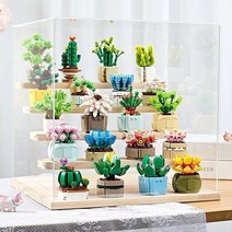 레고다육이 꽃 화분 다육식물 호환레고, 랜덤20박스+전시함
