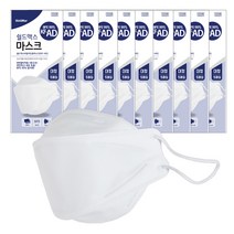 쉴드맥스 국내생산 비말차단용 마스크 KF-AD 대형 흰색, 5매입, 10개