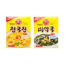 오뚜기 맛있는 즉석 미역국 18g x 2p + 맛있는 즉석 청국장 39.6g x 2p, 1세트