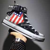 라오농남성용캔버스화 2019 여름시즌 하이탑 슬라이딩슈즈 남성캐주얼 가을 낙서 캔버스슈즈