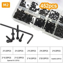 24MM드레인볼트 마그네틱 엔진 미션오일 JUIDINTO 육각 소켓 캡 헤드 나사 너트 모음 키트 M2 M2.5 M3 M4 M5 M6 12.9 등급 알렌 볼트 및 와셔 키 포함, [01] M2 452pcs, 01 m2 452pcs
