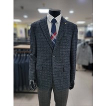 인디안 웰메이드 남성 울혼방 등판누빔 블랙체크 콤비자켓(MAN FFXW 9411)