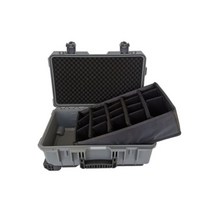 장바구니캐리어 시장 4바퀴 카트 휴대용 트롤리 케이스 보호 커버 사진 장비 케이스 항공 도구 상자 방수 압축 풀리112621, 560x350x230mm, Grey barrier layer