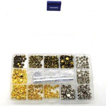 갈색가죽 가죽공예 8mm 6mm 리벳세트 징세트 180pcs 골드 실버 앤틱(청동) 칼라, 1개