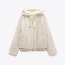 자라 ZARA 스타일 캐주얼코트 인조밍크 효과 후드 점퍼 6318228