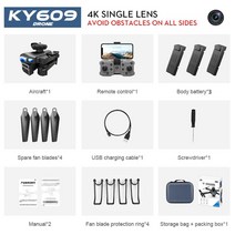 샤오미 드론 드론매장 소형 입문용 촬영 초미니 KY609-신제품 미니 드론 4k Hd 듀얼 카메라 원격 제어, 06 Black 1 Camera 4K3B