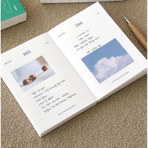인디고 기본 365 다이어리 만년형 성인 일기장 어른 감사일기 데일리 1년 일년 노트형 만년 다이어리, 그린
