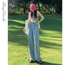 대박난박양 여성용 스크레치 와이드 데님팬츠