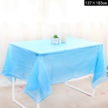 야외 테라스테이블 세트 발코니 선베드 파라솔 뜨거운 환경 일회용 플라스틱 식탁보 세트 케이터링 식사 식, 05 Light blue_01 137cmx183cm