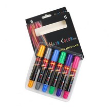 헤어초크 새치커버 6Pcs12Pcs 빠른 건조 머리 분필 펜 일회용 다채로운 임시 크레용 살롱 빨 염색 키트 미용 용품, [01] 12 Colour