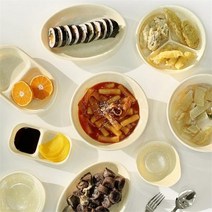 [마물샵] 바닐라크림 멜라민 식기 분식그릇, 찬기 3호
