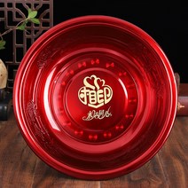 세수대 결혼기념일 용품 스텐레스 겹경사 페이스 대야 신부 혼수 레드 축하용 황금 2515869746, 뜻이 서로 통하다. 40cm