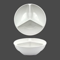 3구 짬짜면 반반그릇 중식3칸, 화이트, 1개