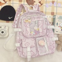 학원 가방 중학생 초등학생 여학생 INS 귀여운 웃는 얼굴 배낭 하라주쿠 얼짱 일본 소프트 소녀 소녀 배낭