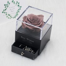 프리츠한센 이케바나 도자기 화병 항아리 독특한 유리 돔 장미와 조명 아름다운 야수 보존된 장미 발렌타인데이 선물, [09] Brown