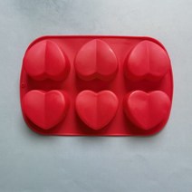 바스밤 입욕제 욕조3D 심장 모양 비누 금형 실리콘 6 캐비티 수제 목욕 폭탄 케이크 만들기, 03 red