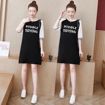 브이넥쉬폰원피스 뚱뚱한 여자 MM 여름옷 오프숄더 어깨트임 슬림핏 빅사이즈 미시옷루즈핏 배가리기 도트 4489949307