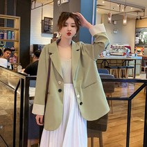 여성 루즈핏 투톤 캐주얼 정장 자켓 데이트