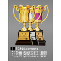 우승상사 SC504(은색/금색/핑크색) 우승컵 트로피 (ABC 사이즈)