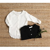 세인트키즈 화이트블랙 여름 아기가디건