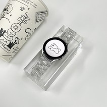 지바 갤럭시워치 호환 클리어 투명 스트랩 3/4/5/프로/클래식 20mm