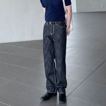 논페이드 스트레이트 셀비지 블랙 데님