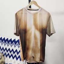 남자 근육 프린팅 티셔츠 xl 몸짱 근육티 몸짱티 상체 상의 특이한 근육질 맨몸