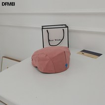 여름 레터링 전진모 여성 얇은 자수 베레모 백매치 일본화가 모자