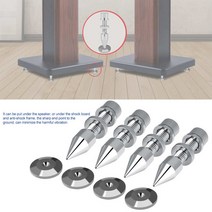 그물 스파이크 4/8 개 스피커 스탠드 절연 풋 하이파이 충격 방지 콘베이스 패드 크롬 도금 스파이크베이스, [01] 4pcs, 한개옵션1