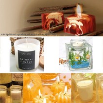 허브인 소이캔들 만들기 젤 캔들재료 DIY, 사각유리용기210ml