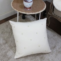 차앤코코 [자체제작] 봄 맞이 꽃 자수 사각쿠션(솜 별도), 핑크