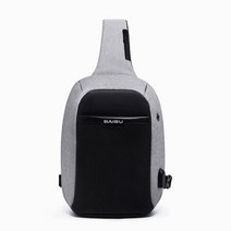 친구모임 USB충전 캐주얼쌕 슬링백 그레이 수납공간 데일리 매우만족 패션