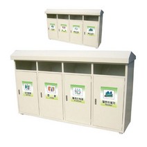 오픈된 X 있고 4칸 2개입 투입구가 분리수거함, SAM STC-203_아이보리