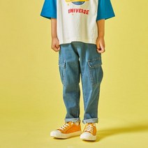 인디고뱅크키즈 [NC경산] 세일/ 아동 키즈 주니어 공용슬림 베기 카고 데님 청바지 IKTJ213R1