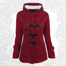 여성코트 New Autumn Winter Fashion Women Coat Warm Hooded Long Horn Button Jacket with Pocket Ladies Out