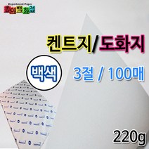 종이백화점 220g 켄트지 전지 2절 3절 4절 8절 16절 A4, 100매