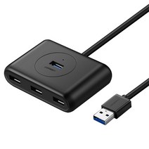 유 무전원 USB3.0 HUB 4포트 블랙 케이블형 1미터, 상세페이지 참조