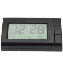 전자 디스플레이 디지털 시계 CR2032 ABS 조정 가능한 자동 온도계 자동차 LCD 버튼 배터리