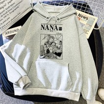 여성 운동복 일본 애니메이션 나나 오사키 만화 오버사이즈 후드 긴 소매 풀오버 하라주쿠 스타일 재킷 코
