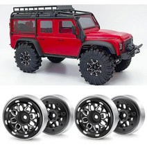 RCLIONS 4PCS TRX4M용 알루미늄 RC카 비들락 휠림 118 RC 크롤러 버기카 블랙, Black
