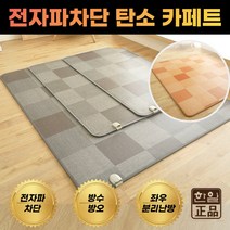 한일의료기 국산 전자파차단 모던체크 거실 탄소 전기매트 카페트 온열 카본 거실용 전기장판, 슈퍼싱글, 웜그레이