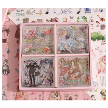 다이어리꾸미기 투명 인물 칼선스티커 100장 선물용 대용량 16테마