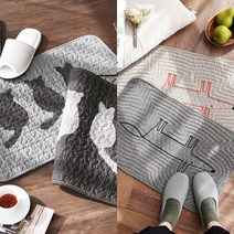 북유럽 모던 퀼팅 목화솜 면 발매트 4타입 욕실 화장실 발매트 주방 현관 미끄럼방지 러그 주방매트 대형 욕실매트 업소용 카페트 다용도 욕실러그 인테리어 소품, 고양이 그레이, 1